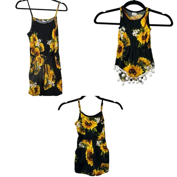 NWT 3 Piece Set Mom Daughters Blue Sunflower Romper Dress Sizes 9-12mo, 
2T, Med - Picture 1 of 9
